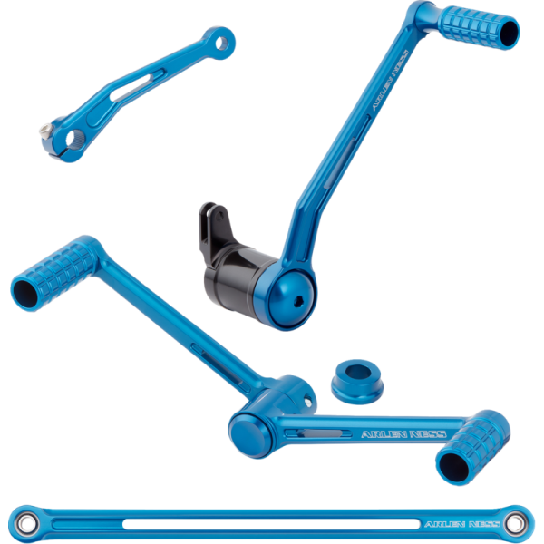 (image for) Arlen Ness Speedliner Foot Control Kit, heel/toe, blue anodized