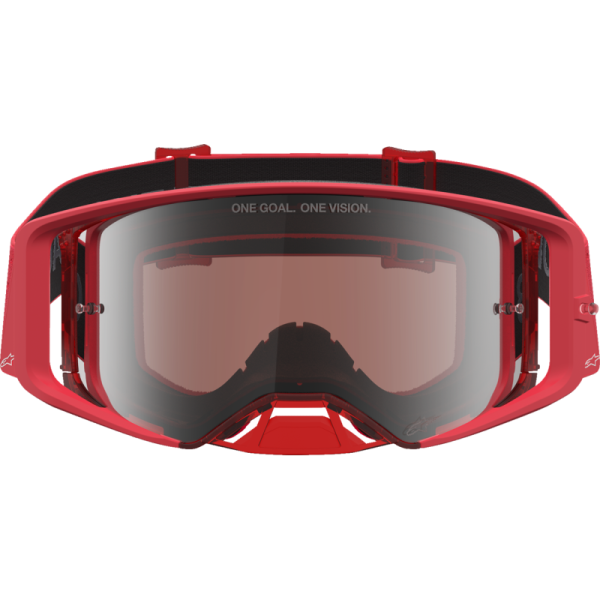 (image for) ALPINESTARS GOGGLES Alpinestars Supertech Goggles - Vesta Fluo Red/Chrome (Mirror Silver Lens)