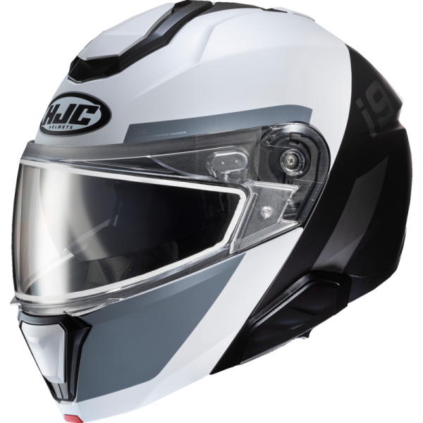 (image for) HJC i91 Helmet, Bina, Semi-Flat, White/Black, S