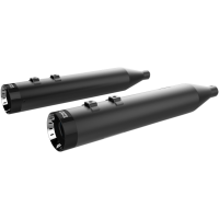 (image for) Khrome Werks 4.50" HP PLUS Slip-On Mufflers - Black w/ black Turbine tip billet end caps