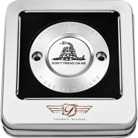 (image for) Timing Cover Mirror polished w/ black Don’t Tread on Me