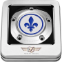 (image for) Timing Cover Mirror polished w/ blue fleur-de-lis
