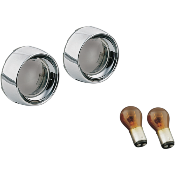 (image for) Deep Dish bezels w/ smoke lens and amber 2-circuit bulb (pr.)