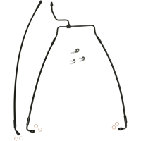 (image for) Black w/ Black Fittings Stock Front Brake Line Kit for 14-19 FLHR