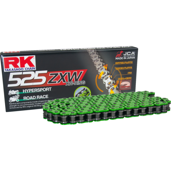 (image for) RK 525ZXW Colored Sealed Chain (Green) - 120 links