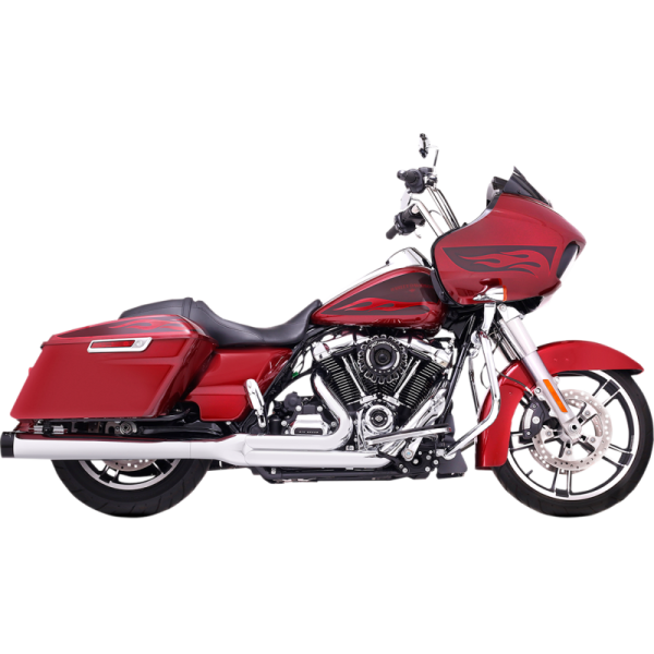 (image for) Rinehart Racing 2-Into-1 Chrome System with Black End Caps