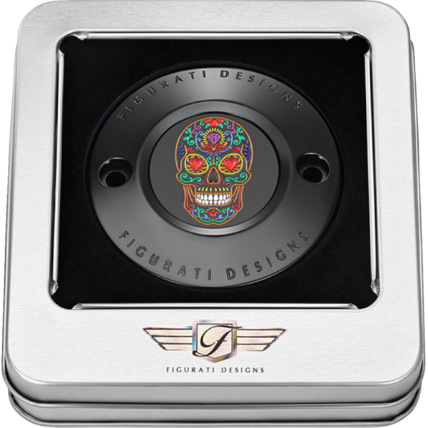 (image for) FIGURATI DESIGNS Timing Cover Black w/ sugar skull