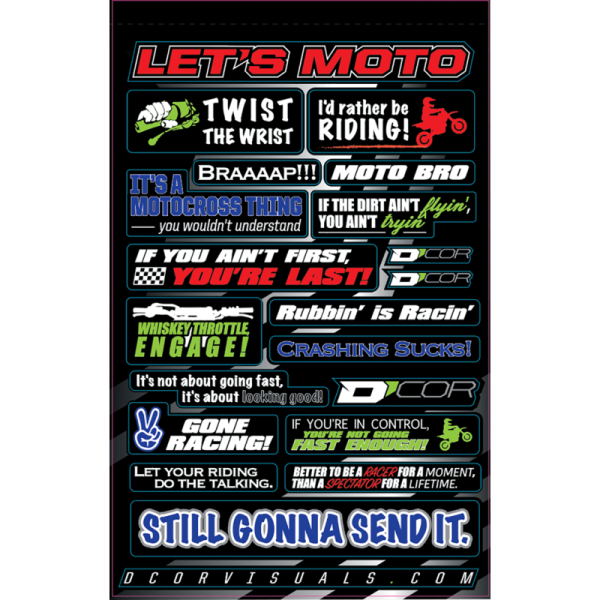 (image for) D'COR VISUALS MotoTalk misc. sayings Decal Sheet