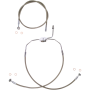 (image for) Stainless w/ Chrome Fittings Stock Front Brake Line Kit for 99-07 FLHR/I