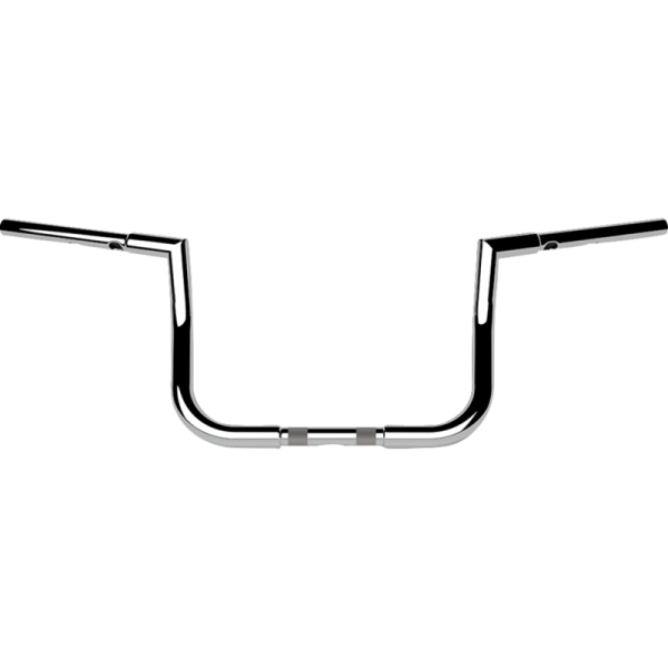 (image for) LA Choppers Chrome 1 1/4" Twin Peaks Touring Handlebars, 10" End Rise