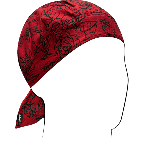 (image for) Zan Headgear Flydanna Headwrap - Black & red roses