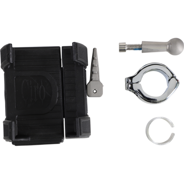 (image for) CIRO LLC Smartphone Holder without Charger - Chrome 7/8" and 1" Handlebar Mount