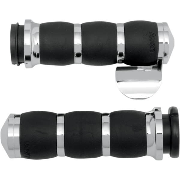 (image for) AVON GRIPS Velvet Air Grips 3-ring w/ Throttle Boss Chrome