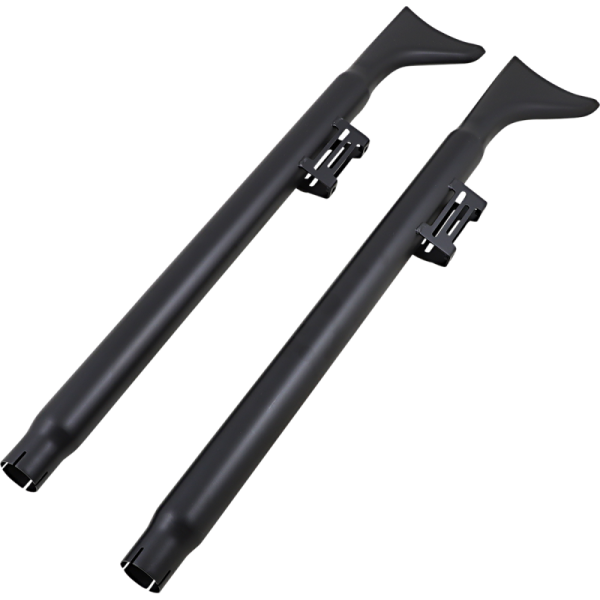 (image for) BASSANI XHAUST 2 1/4" Fishtail Mufflers 36" Black w/ Baffles