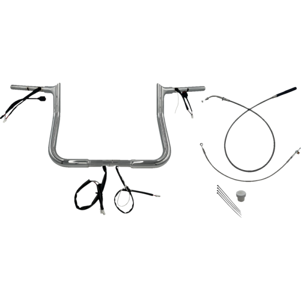 (image for) FAT BAGGERS INC Chrome 11" Pointed Top Handlebar Kit