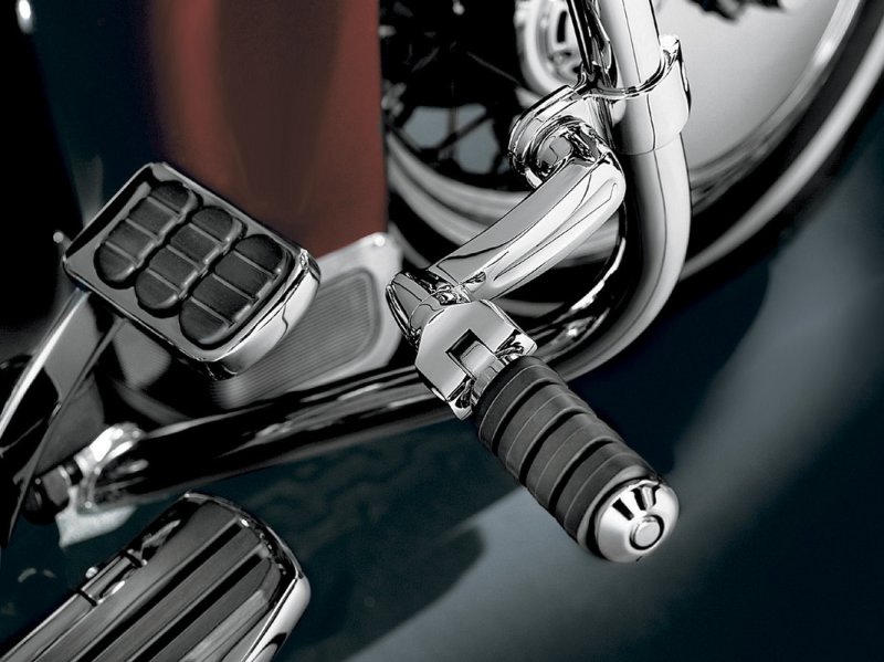 (image for) Longhorn Offset Footpeg Mounts (Chrome, w/ Clamps)