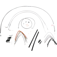 (image for) Burly Brand Stainless Steel Handlebar Cable/Line Install Kit, For 16" Ape hanger bar