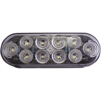 (image for) Oval, clear lens/10 red LED dual function