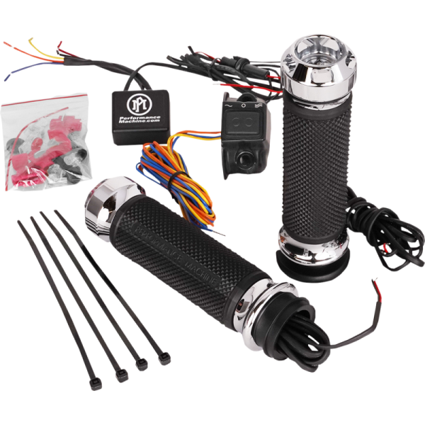 (image for) Performance Machine Heated Apex Grips Chrome (TBW)