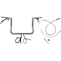 (image for) Chrome 12" Flat Top Handlebar Kit
