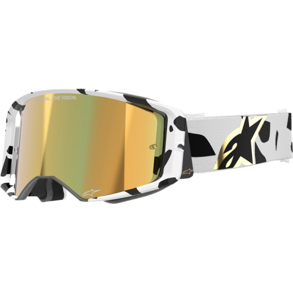(image for) ALPINESTARS GOGGLES Alpinestars Supertech Goggle, Corp White/Gold with Mirror Gold Lens
