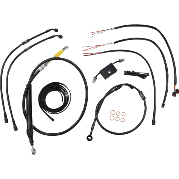 (image for) LA Choppers Midnight Braided Standard Kit for 18-24 FXLRS/FXFB/FXFBS w/ ABS (12-14in.)
