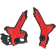 (image for) Acerbis X-Grip Frame Guard - HONDA CRF300L 21-24 - Black/red