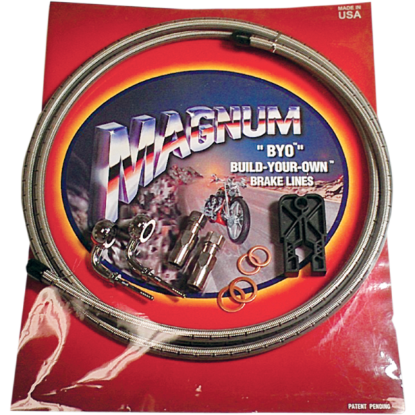 (image for) MAGNUM Braided Stainless Steel Single Disc Brake Line Kit (6' Line)