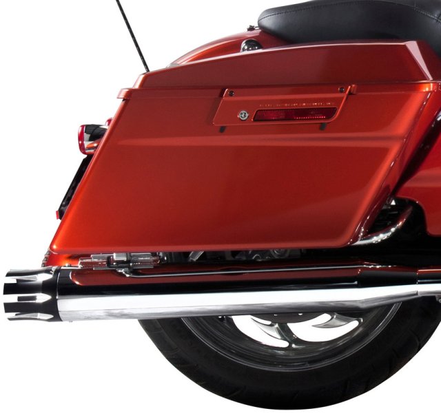 (image for) Rinehart Racing 4" Chrome with Black Castle End Caps