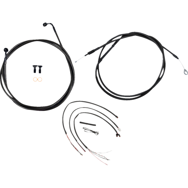 (image for) LA Choppers Midnight Braided Complete Kit for 18-24 Softail w/o ABS (12-14in.)