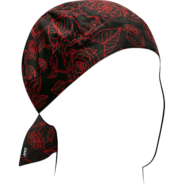 (image for) Zan Headgear Flydanna Headwrap - Red & black roses