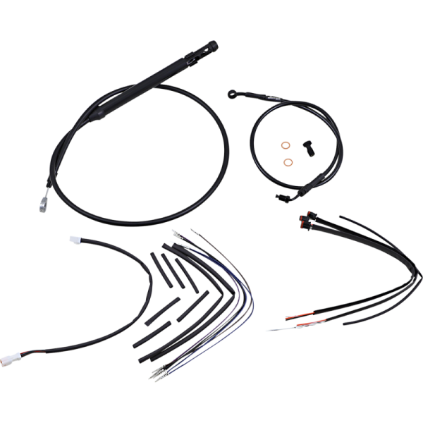 (image for) Burly Brand Black Handlebar Cable/Line Install Kit, For 16" Ape hanger bar