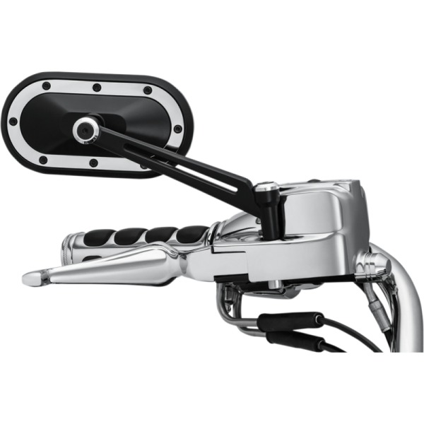 (image for) Kuryakyn Classic Stem Mirror, Satin black w/ chrome mirror stems