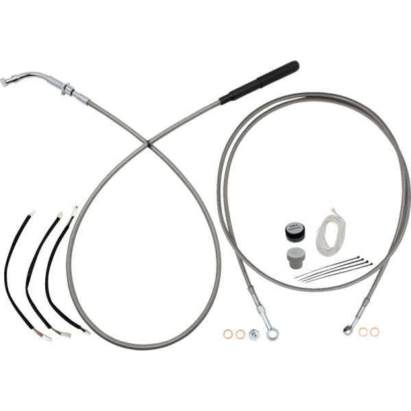 (image for) FAT BAGGERS INC Chrome Complete EZ Install Kit - 12" Handlebars