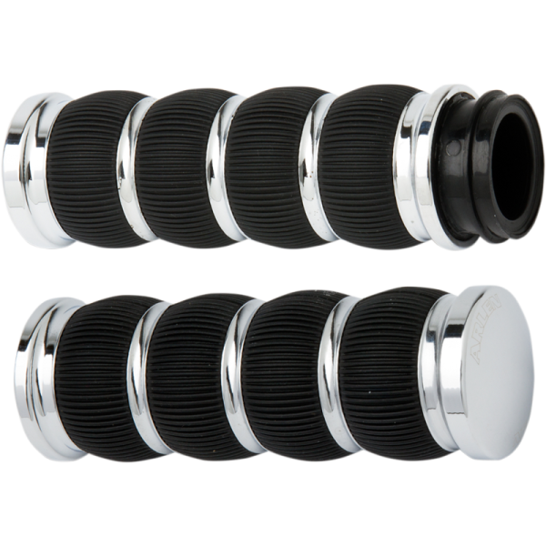 (image for) Arlen Ness Fusion Ring Leader Grips - Chrome - 99-17 Twin Cam