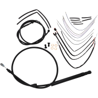 (image for) Burly Brand Black Handlebar Cable/Line Install Kit, For 14" Ape hanger bar