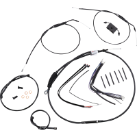 (image for) Burly Brand Black Handlebar Cable/Line Install Kit, For 12" Ape hanger bar