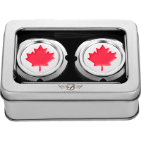 (image for) Axle Nut Cover Mirror w/ Red Maple Leaf