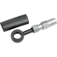 (image for) 7/16" 180° Black Chrome Banjo w/ Stainless Fittings