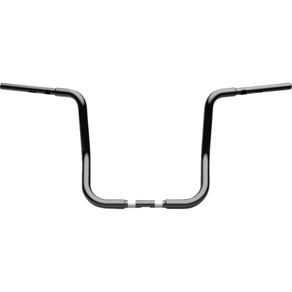 (image for) LA Choppers Gloss Black 1 1/4" Twin Round Handlebars, 14" End Rise