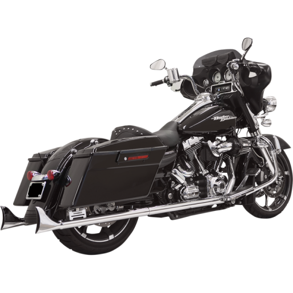 (image for) BASSANI XHAUST 2 1/4" Fishtail Mufflers 33" Chrome w/ Baffles