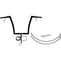 (image for) Pre-Wired EZ Install 1 1/4" Flat Top Handlebar Gloss Black 14" Rise