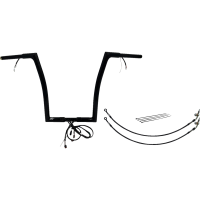 (image for) Pre-Wired EZ Install 1 1/4" Flat Top Handlebar Gloss Black 16" Rise