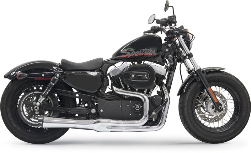 (image for) BASSANI XHAUST Road Rage II Mega Power 2-Into-1 System, Chrome, Short