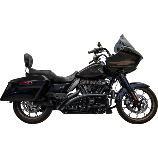 (image for) BASSANI XHAUST Sweeper Radial Exhaust, Black with Black Heat Shields