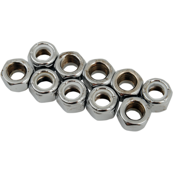 (image for) Drag Specialties Chrome Nylon Insert Nut 5/16"-24