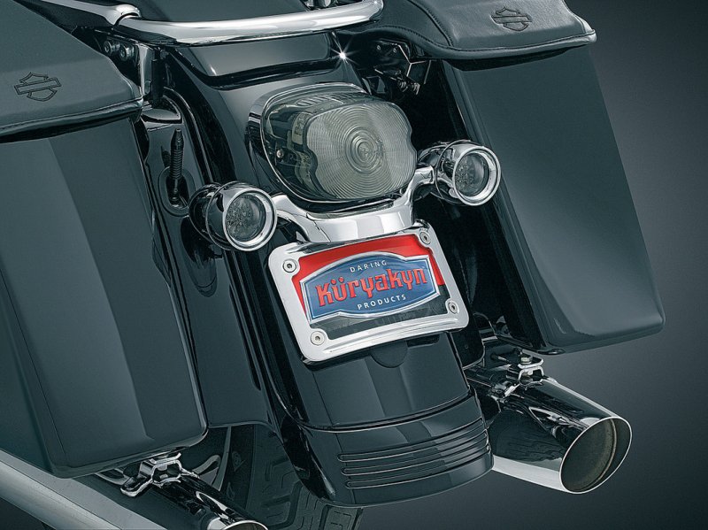 (image for) Kuryakyn Curved License Plate Mount - Chrome