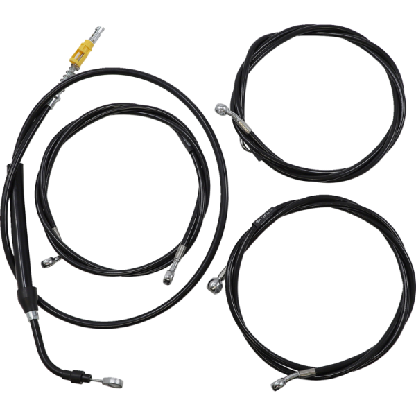 (image for) LA Choppers Black Vinyl/Stainless Braided Complete Kit