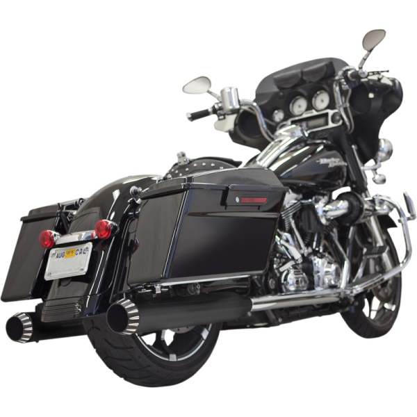 (image for) 4" Quiet DNT Megaphone Muffler Black w/ Black End Cap