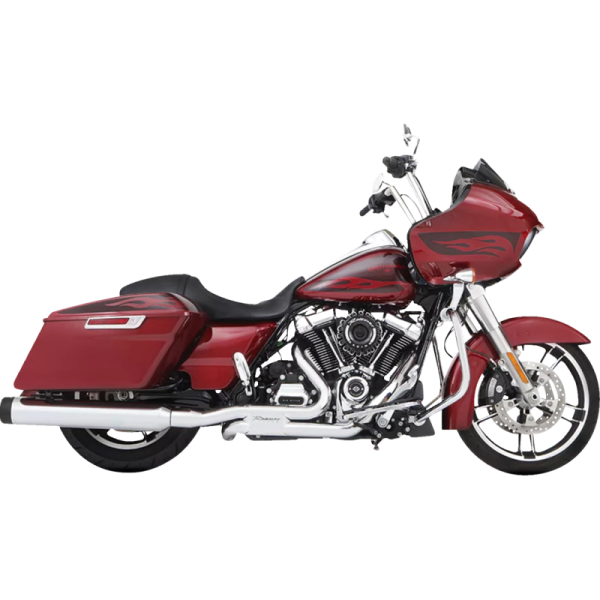 (image for) Rinehart Racing DBX45 Slip-On Mufflers, Chrome with Tradition Black End Caps